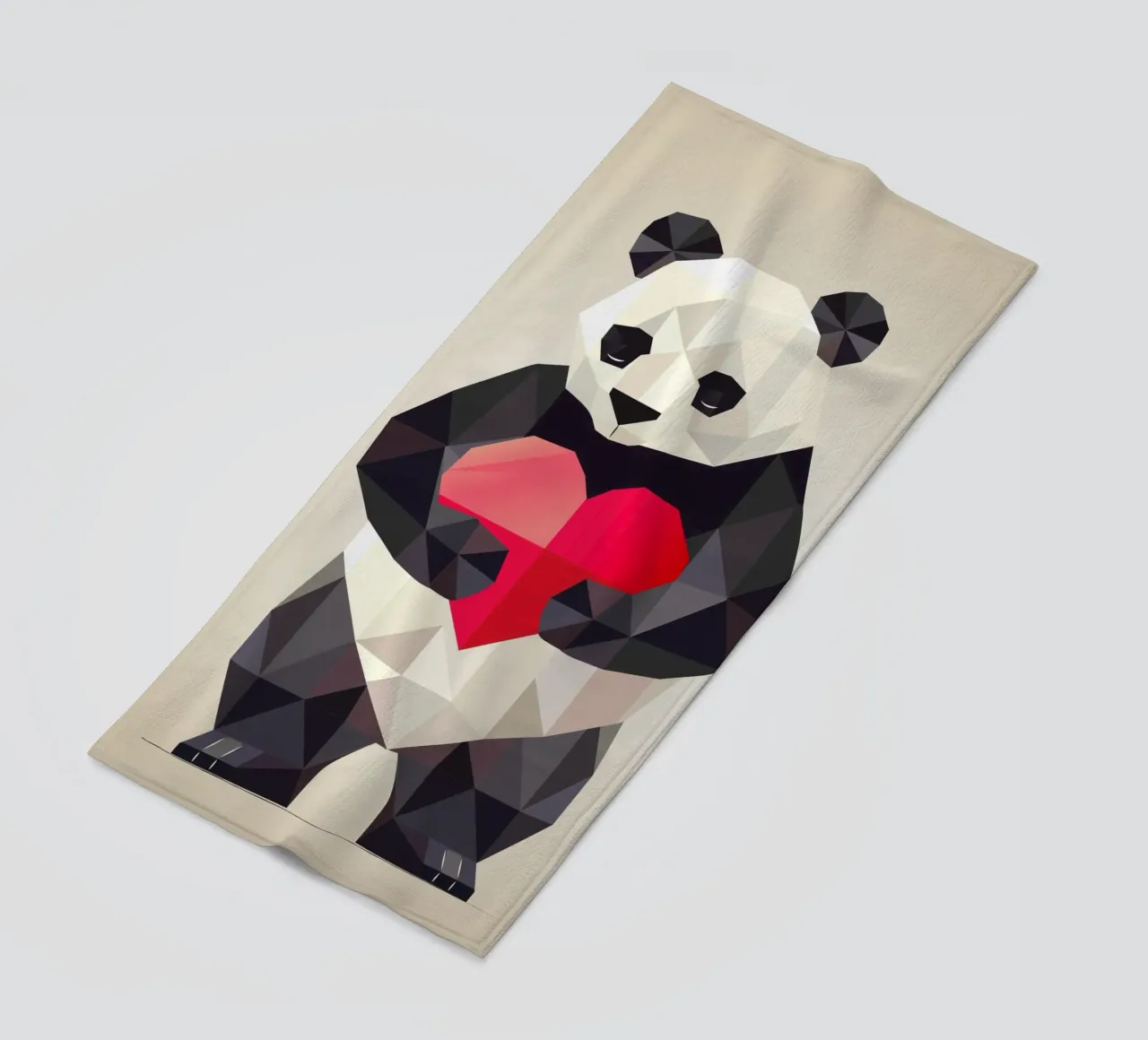 Panda con cuore - un simbolo di amore e armonia telo mare da namosh