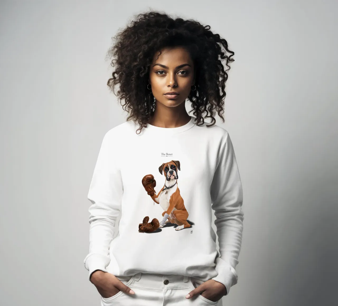The Boxer (Titled) sweatshirt by Rob Art | Illustration