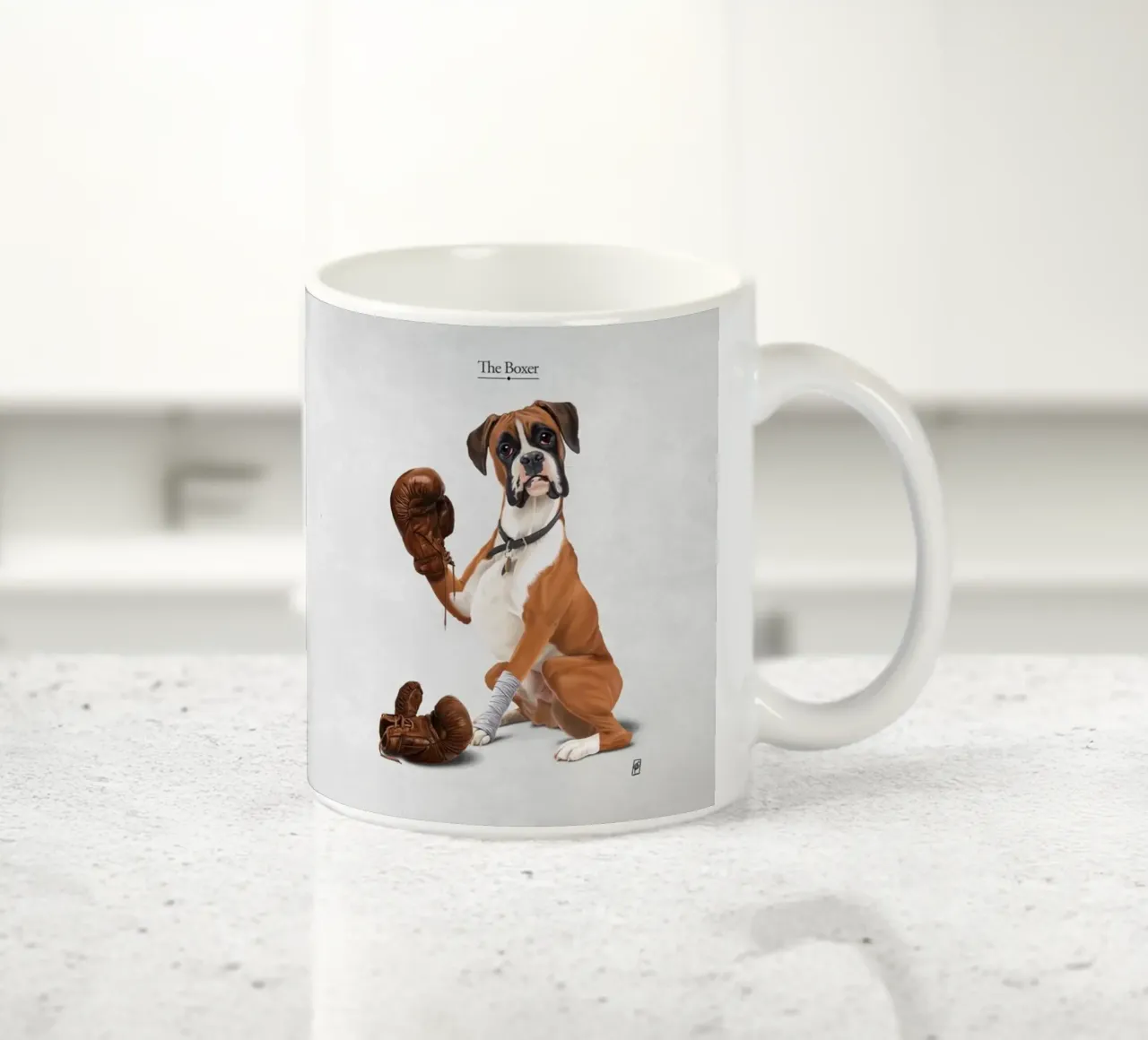 The Boxer (Titled) tazza in ceramica da Rob Art | Illustration