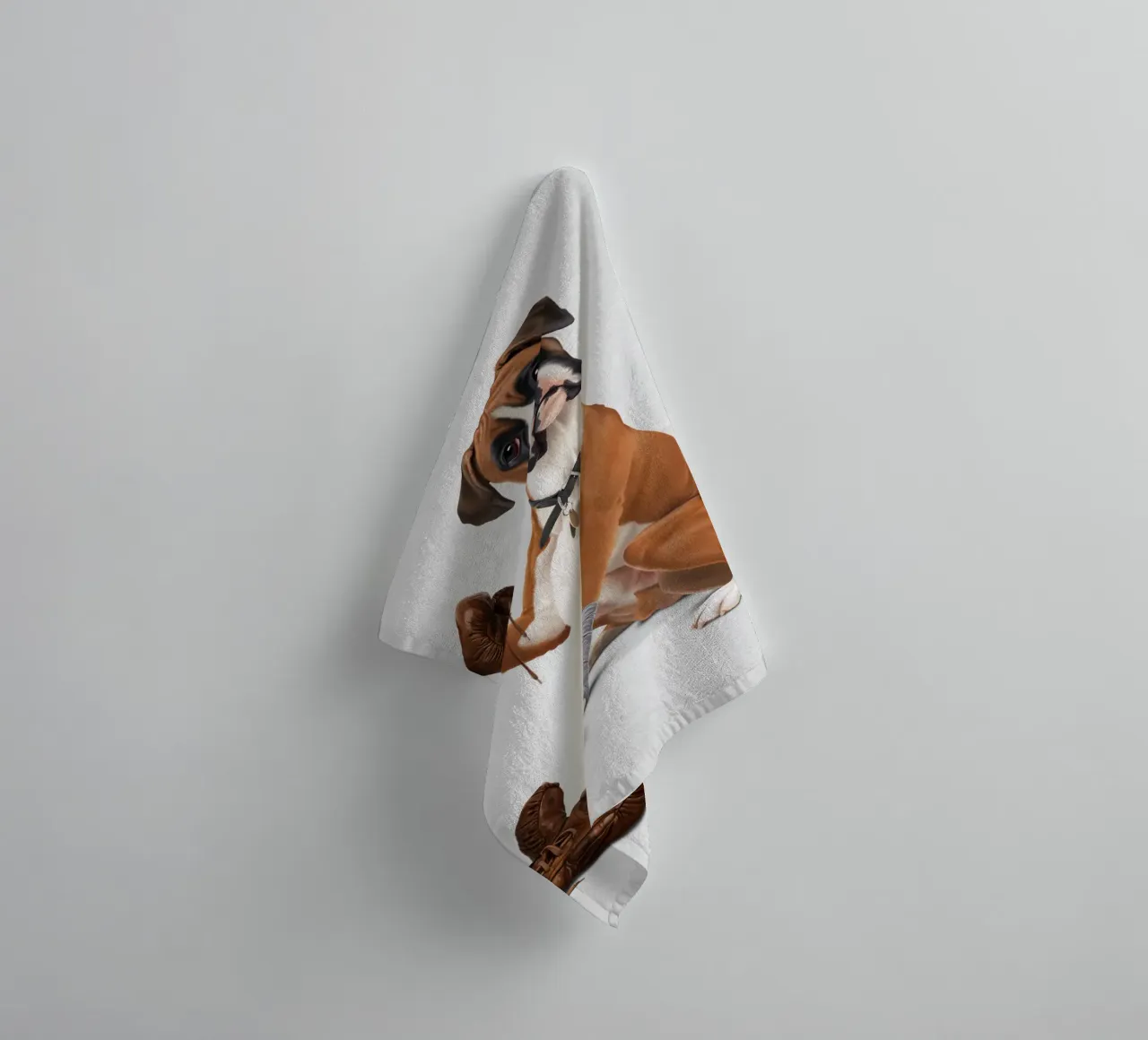 The Boxer (Titled) asciugamano da bagno da Rob Art | Illustration