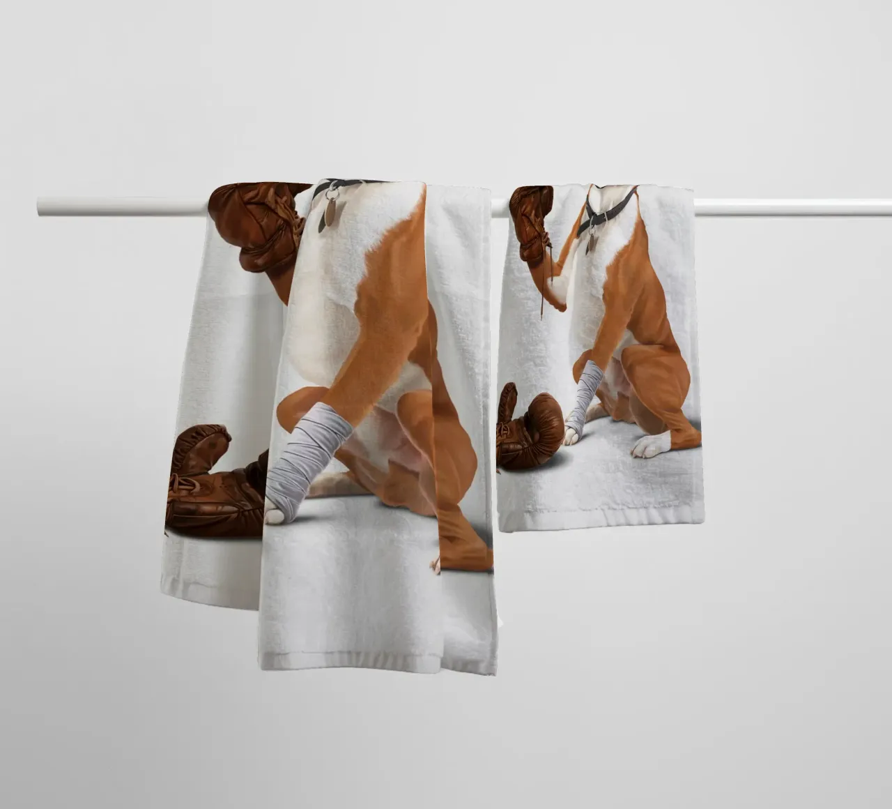 The Boxer (Titled) asciugamano da bagno da Rob Art | Illustration