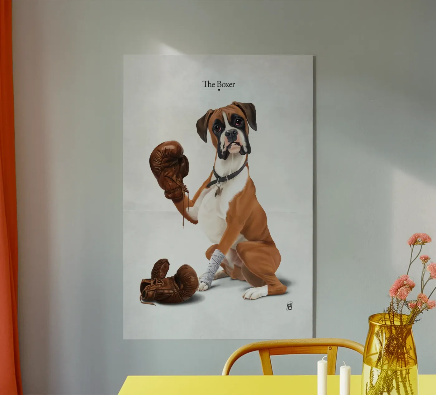 The Boxer (Titled) acryl van Rob Art | Illustration