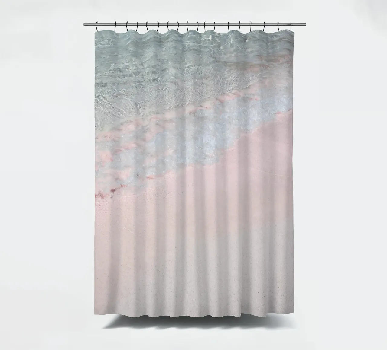 Pink Beach shower curtain by Henrike Schenk Photography