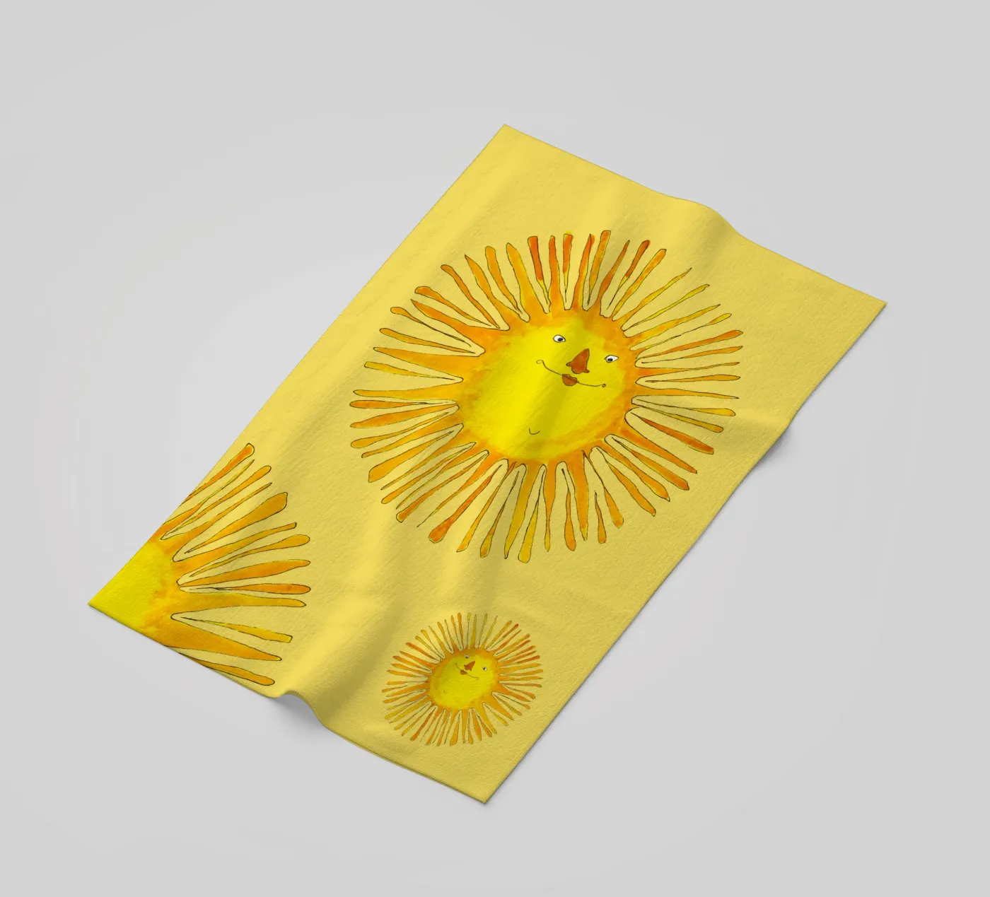 Die Sonne scheint beach towel by Face & Content