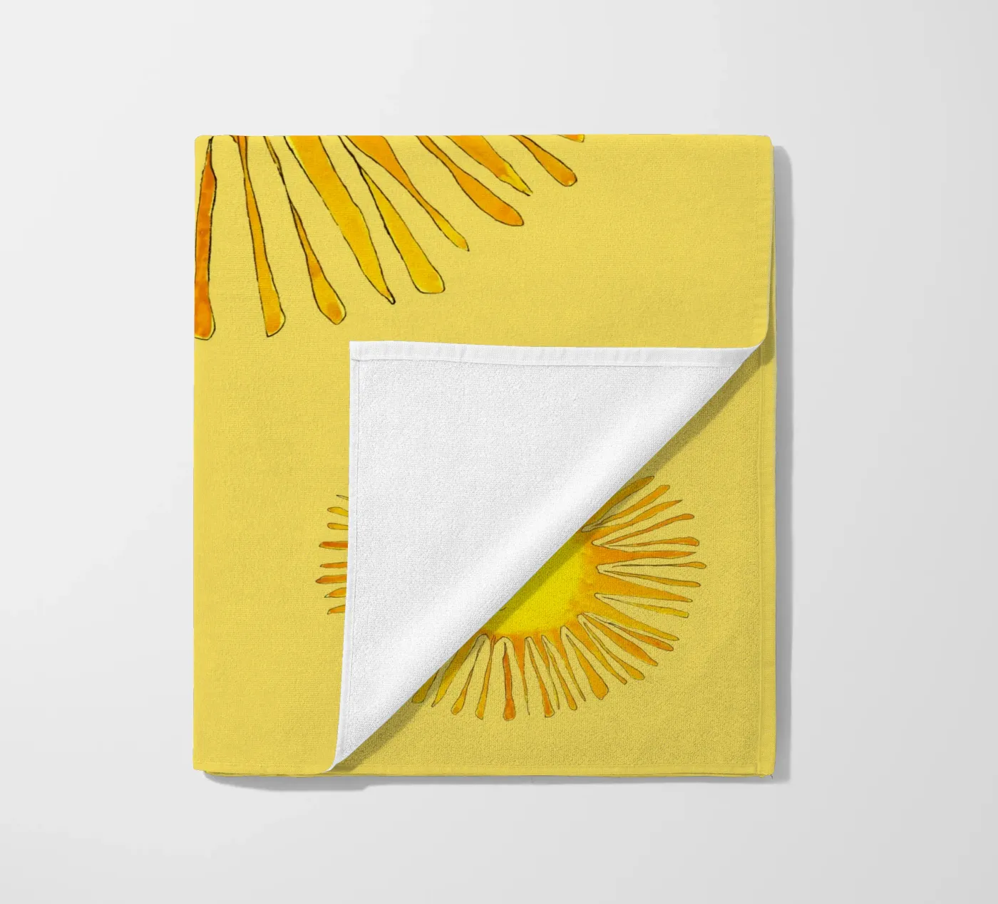 Die Sonne scheint beach towel by Face & Content
