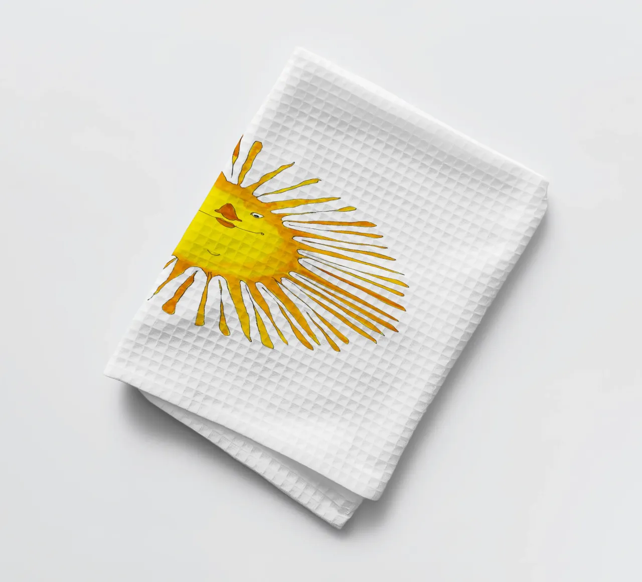 Die Sonne scheint tea towel by Face & Content