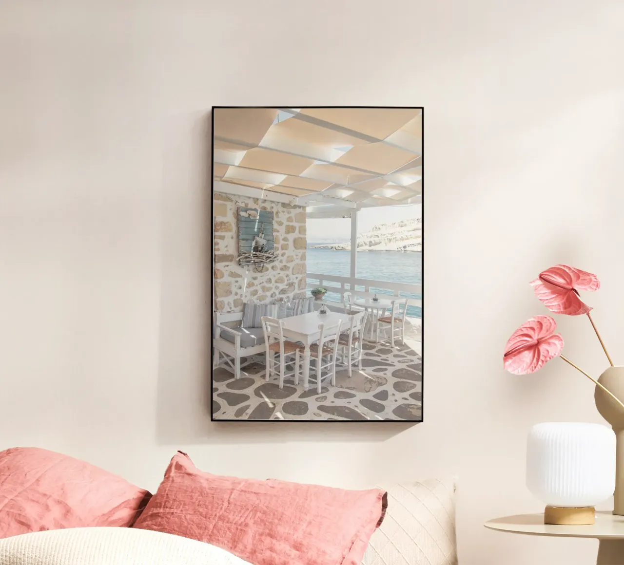 Grieks terras acryl van Henrike Schenk Photography