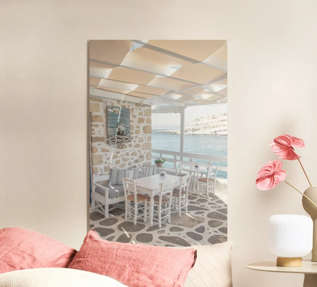 Grieks terras acryl van Henrike Schenk Photography