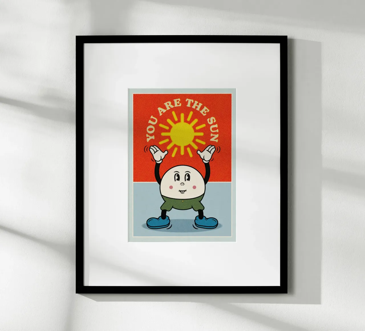 You Are The Sun poster con telaio in legno da lazydaypaper