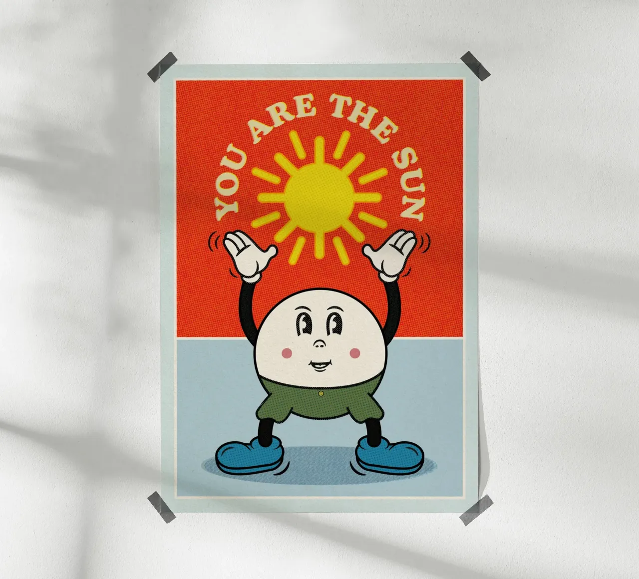 You Are The Sun poster con telaio in legno da lazydaypaper