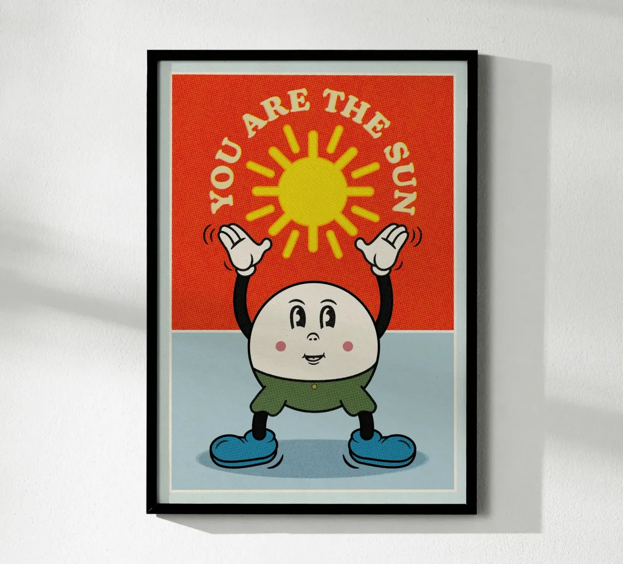 You Are The Sun poster con telaio in legno da lazydaypaper