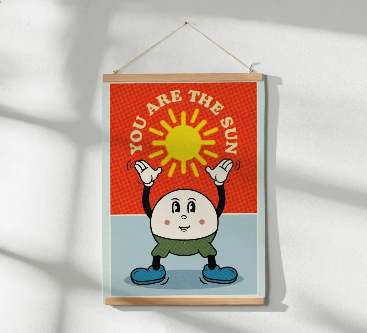 You Are The Sun poster con telaio in legno da lazydaypaper