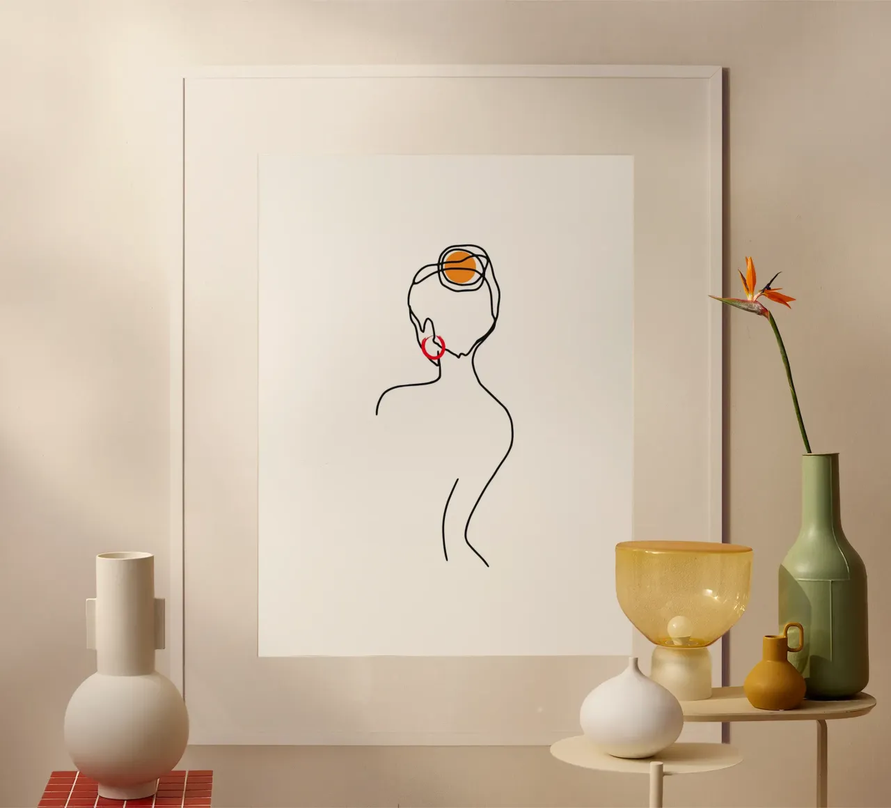 Donna nello stile di Lineart IV poster da ArtDesign by KBK