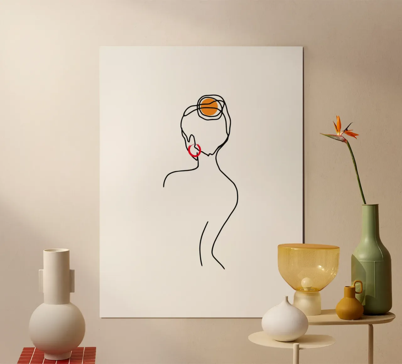 Donna nello stile di Lineart IV poster da ArtDesign by KBK