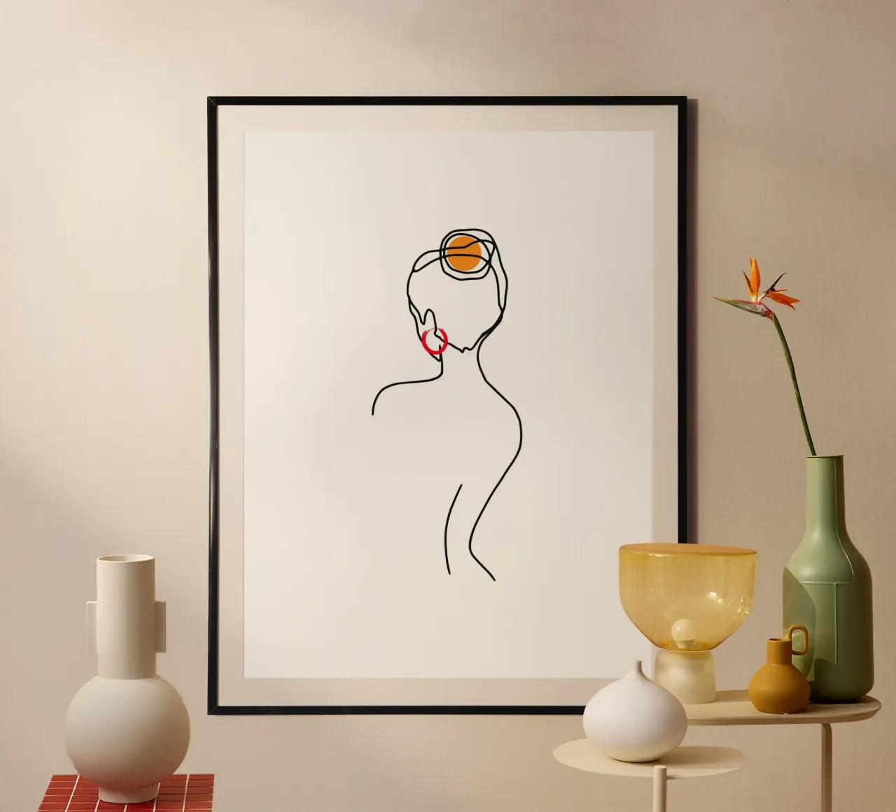 Donna nello stile di Lineart IV poster da ArtDesign by KBK