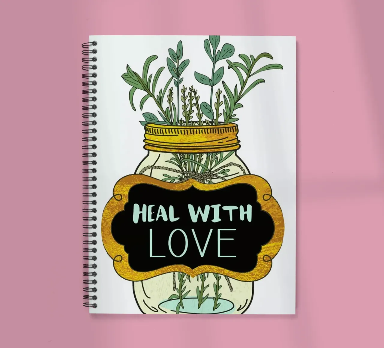 Heal with Love spiral notebook by Pom Graphic Design