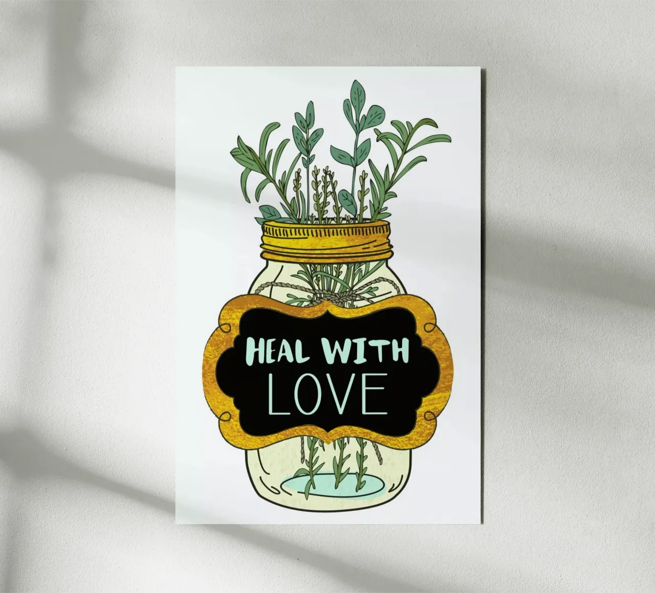 Heal with Love Forex-Platte von Pom Graphic Design