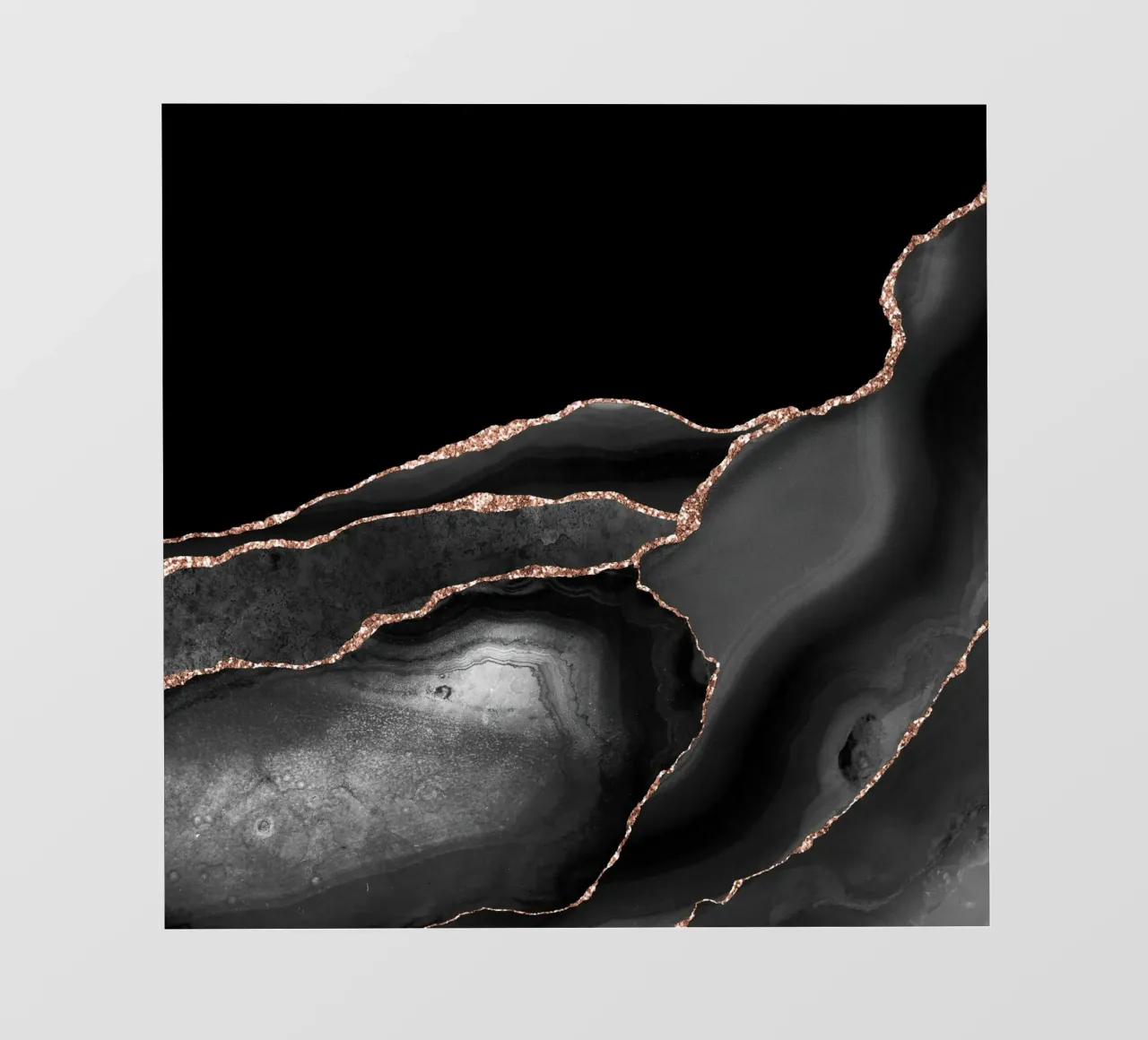 Texture agata nera e oro rosa 04 telo in pvc da Gemstone Textures