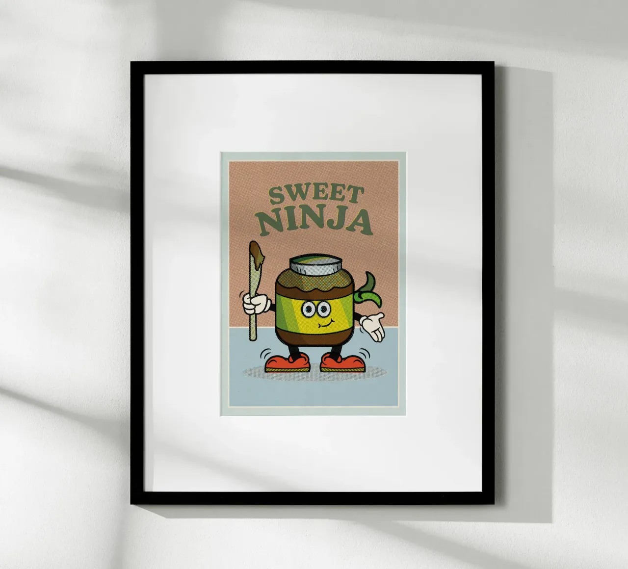 Sweet Ninja poster con telaio in alluminio da lazydaypaper