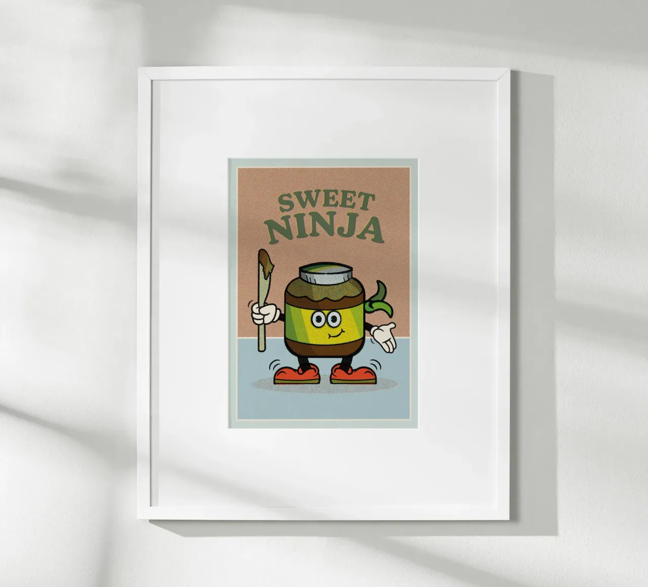 Sweet Ninja poster con telaio in alluminio da lazydaypaper