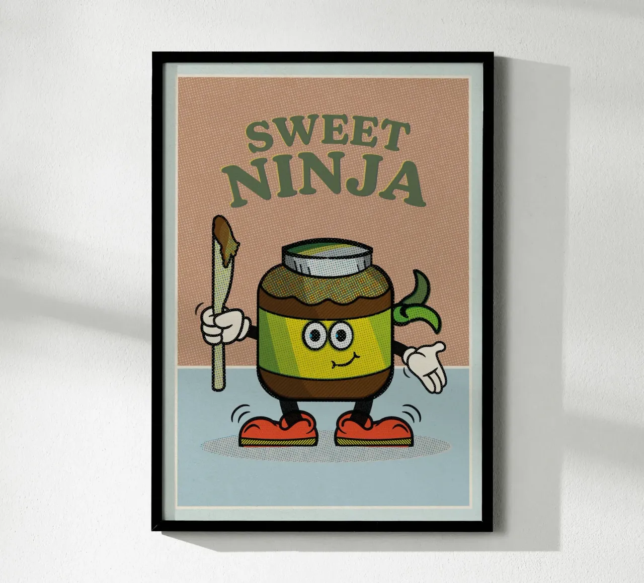 Sweet Ninja poster con telaio in alluminio da lazydaypaper
