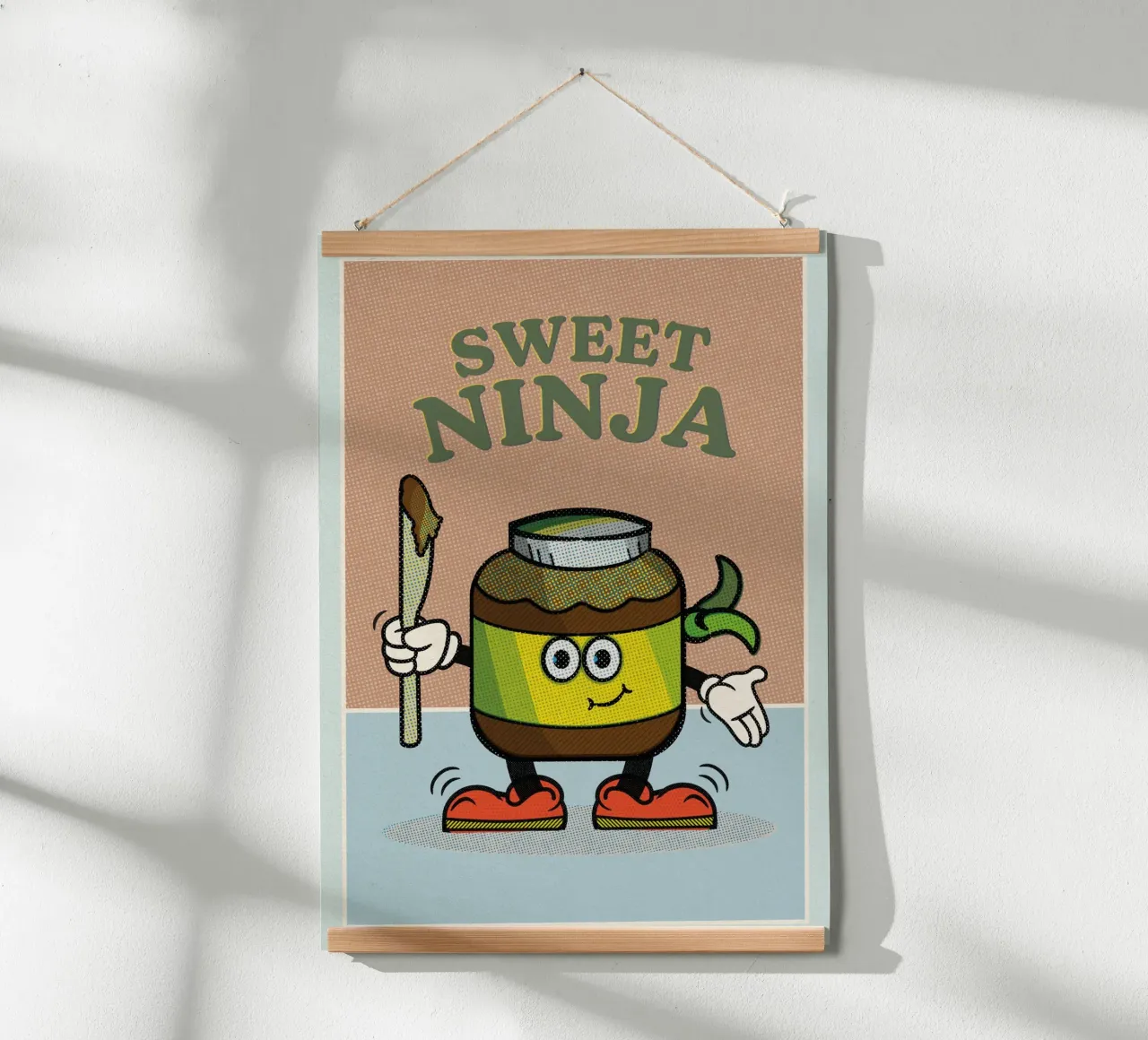 Sweet Ninja poster con telaio in alluminio da lazydaypaper