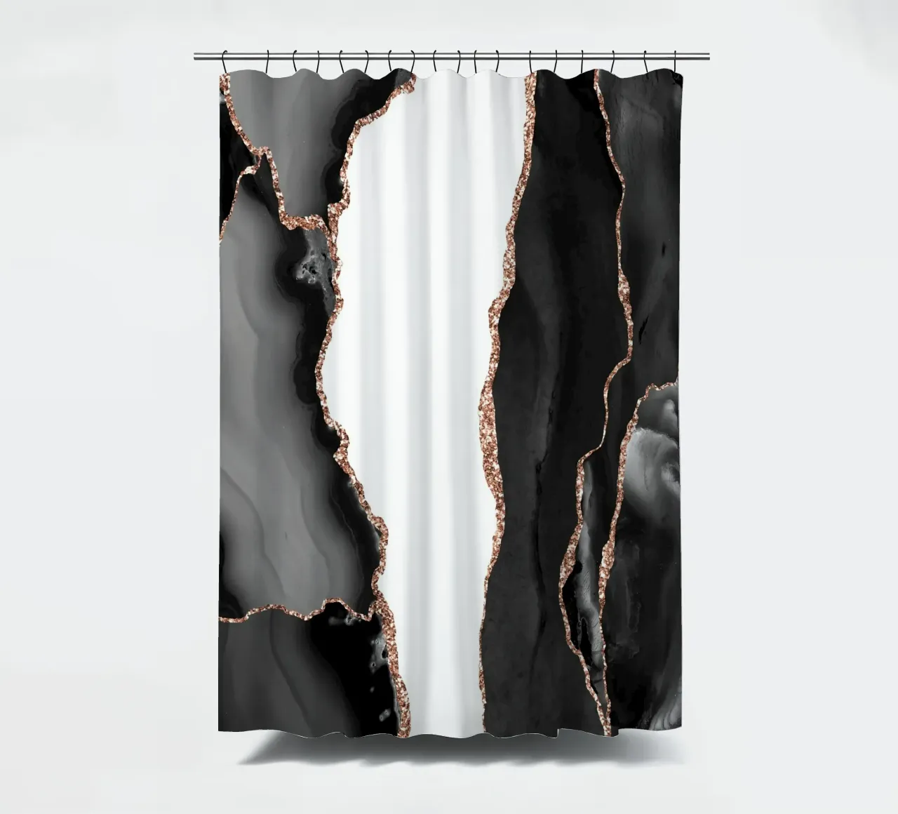 Texture agata nera e oro rosa 07 tenda da doccia da Gemstone Textures