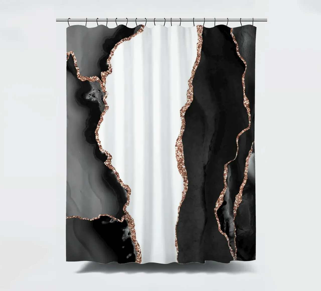 Texture agata nera e oro rosa 07 tenda da doccia da Gemstone Textures