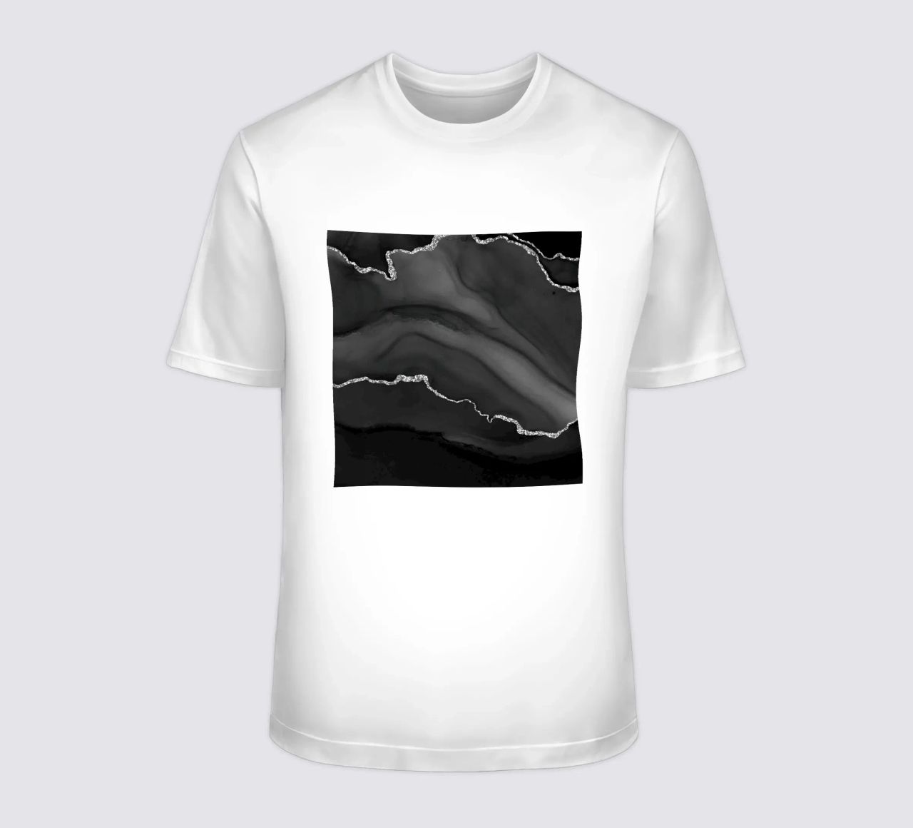 Agata nera e argento Texture 01 t-shirt da Gemstone Textures