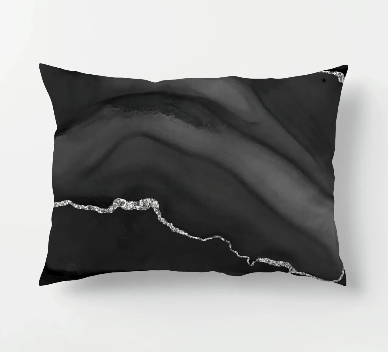Texture Agate noire et argentée 01 coussin de Gemstone Textures