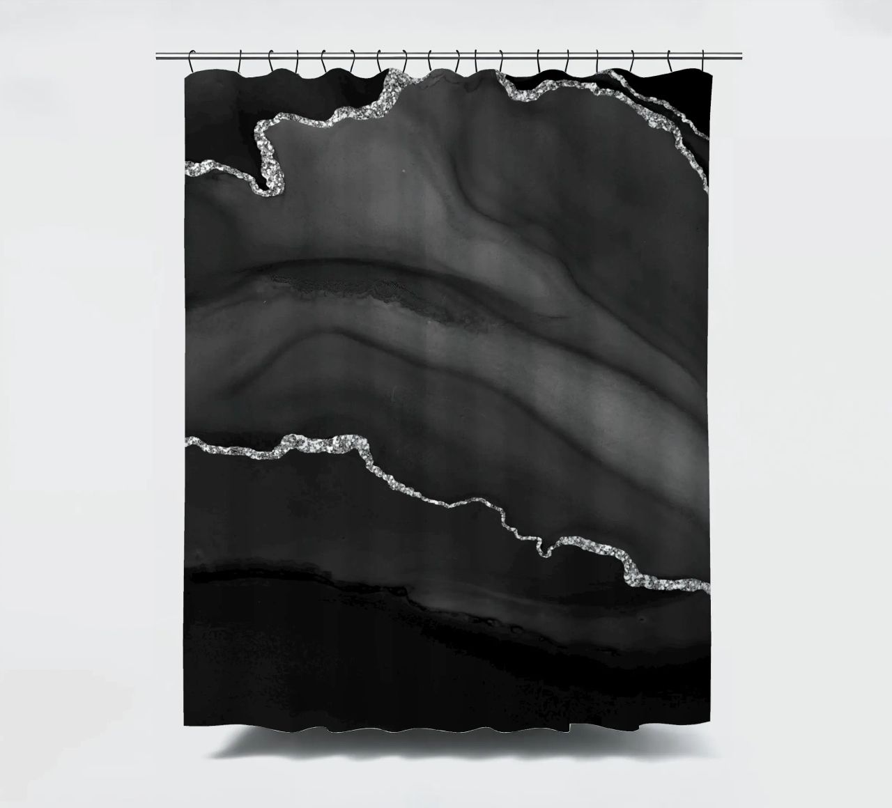 Agata nera e argento Texture 01 tenda da doccia da Gemstone Textures