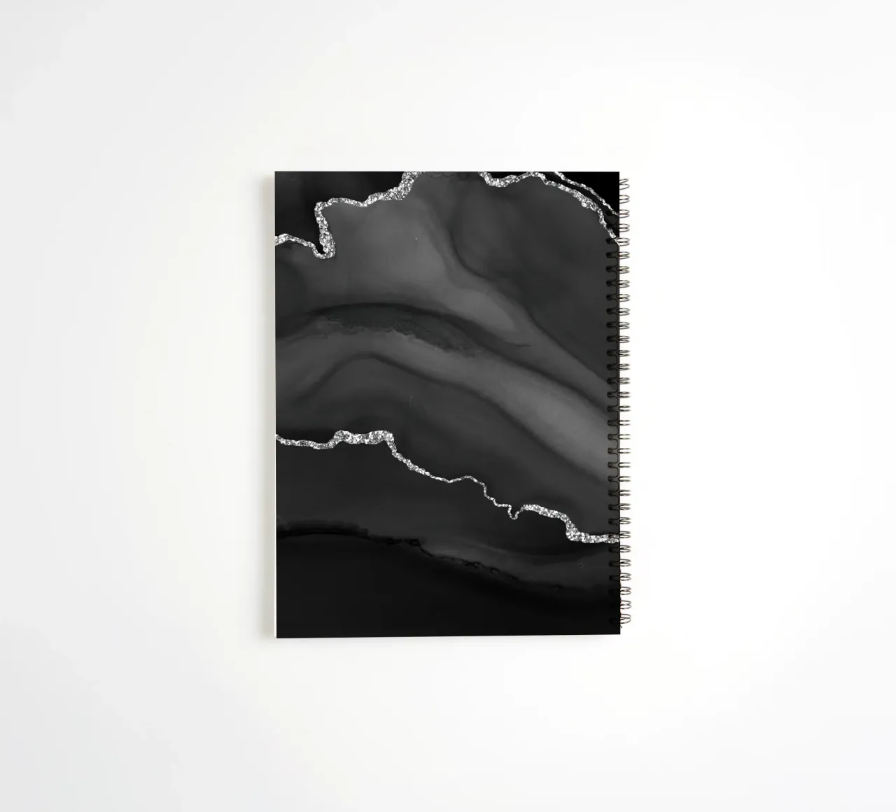 Schwarz & Silber Achat Textur 01 Ringbuch von Gemstone Textures