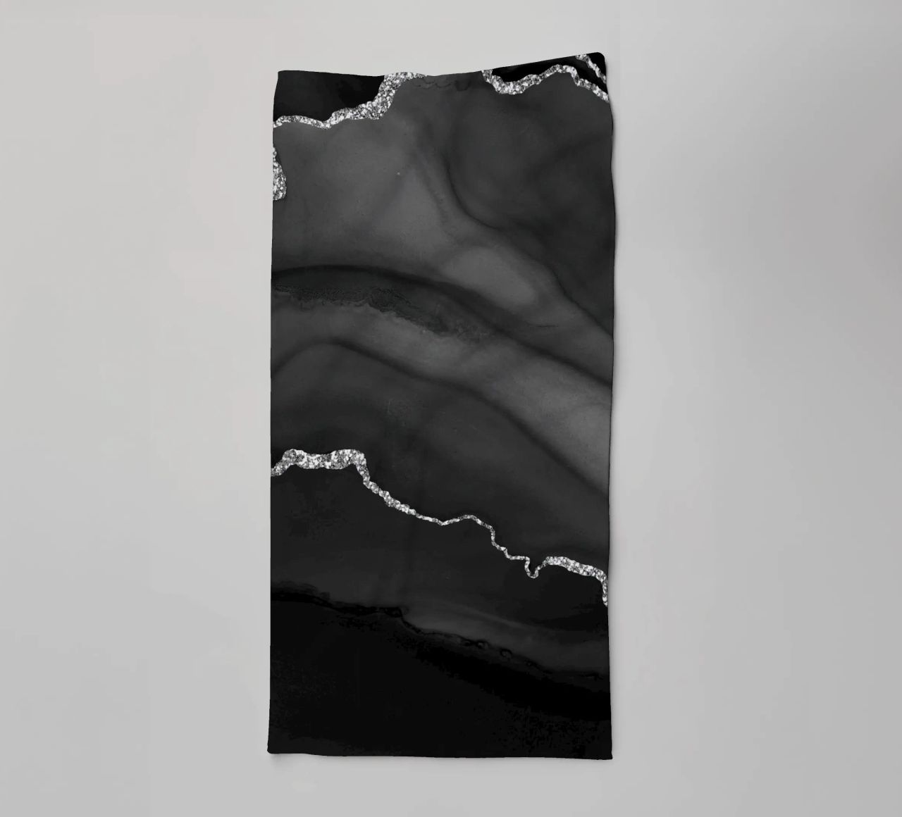 Agata nera e argento Texture 01 asciugamano da bagno da Gemstone Textures