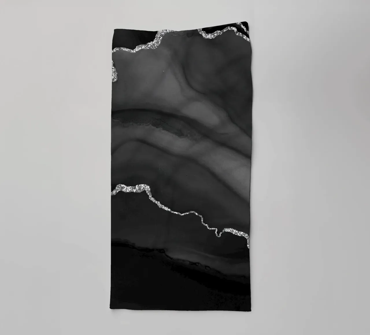 Texture Agate noire et argentée 01 serviette de bain de Gemstone Textures