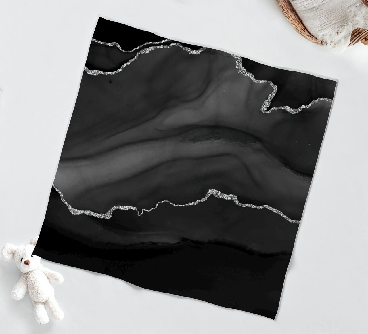Agata nera e argento Texture 01 coperta in pile da Gemstone Textures