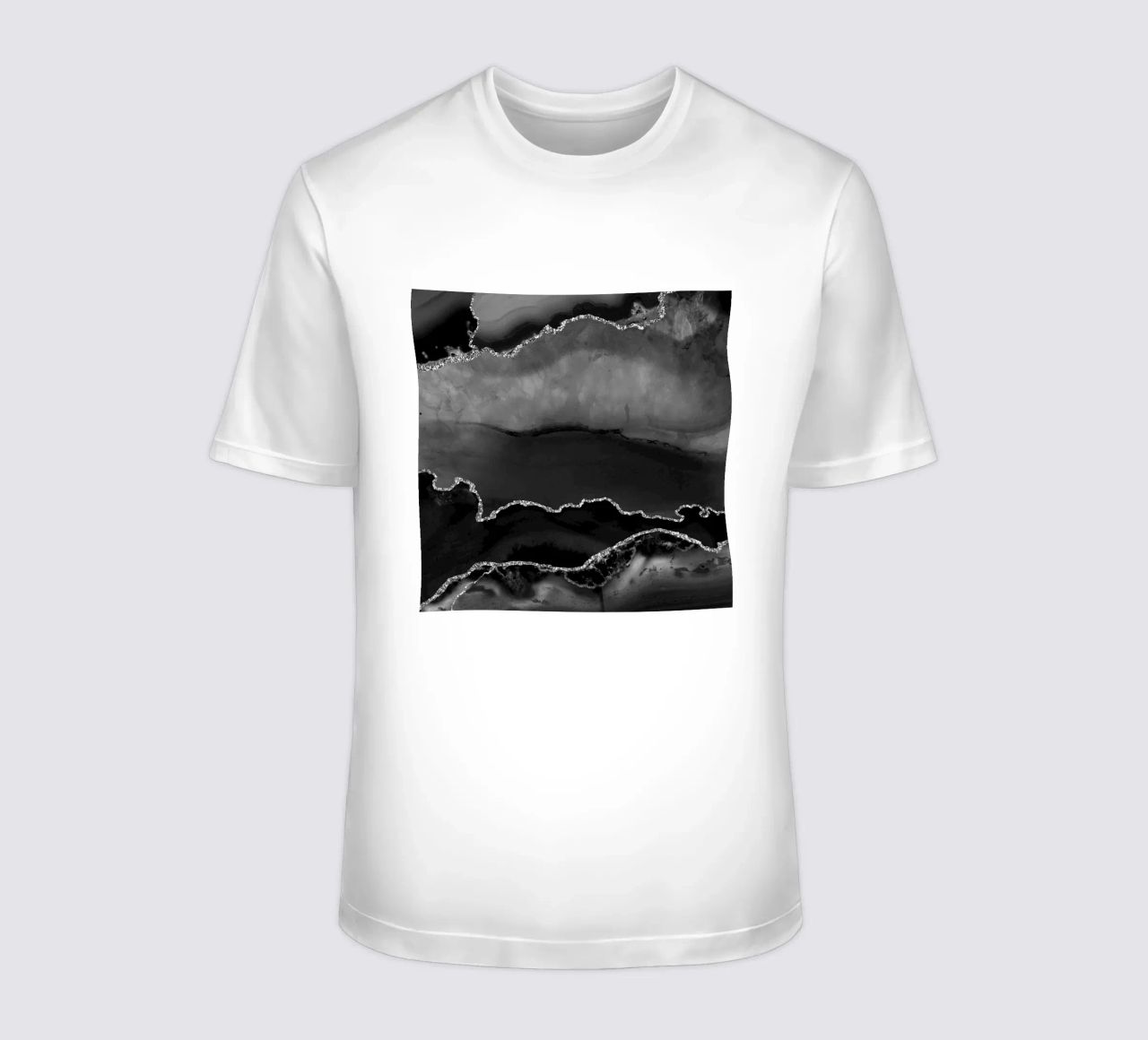 Agata nera e argento Texture 02 t-shirt da Gemstone Textures