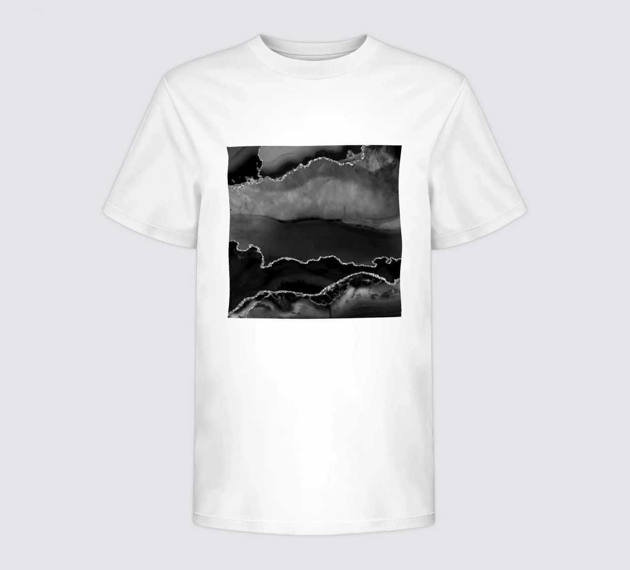 Agata nera e argento Texture 02 t-shirt bambini da Gemstone Textures