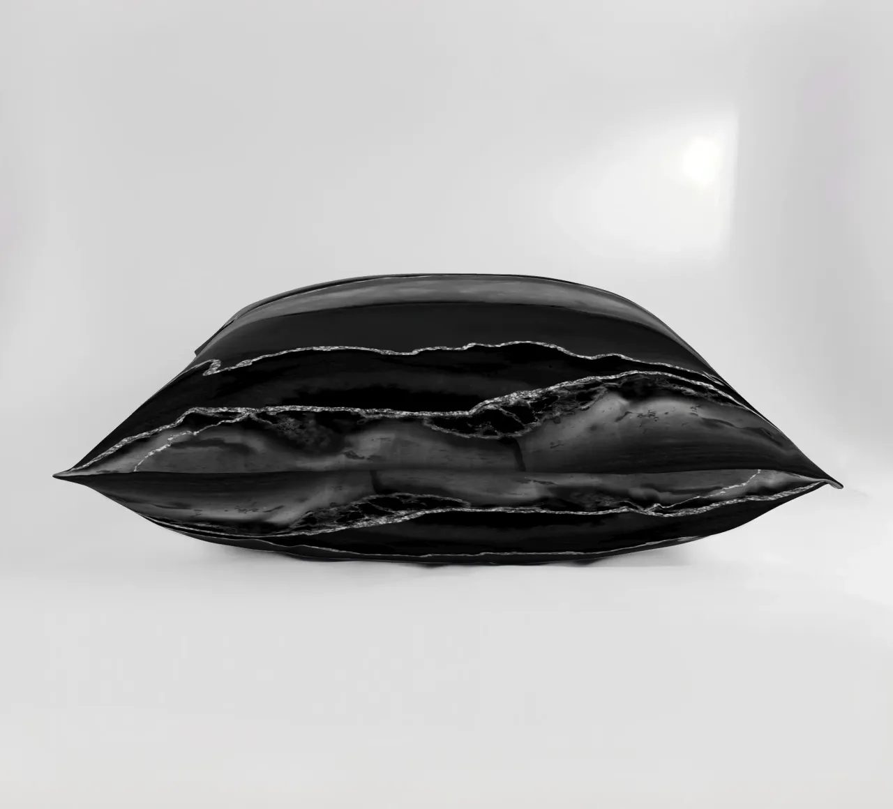 Texture Agate noire et argentée 02 coussin de Gemstone Textures