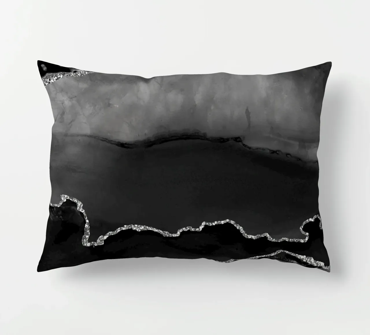 Texture Agate noire et argentée 02 coussin de Gemstone Textures