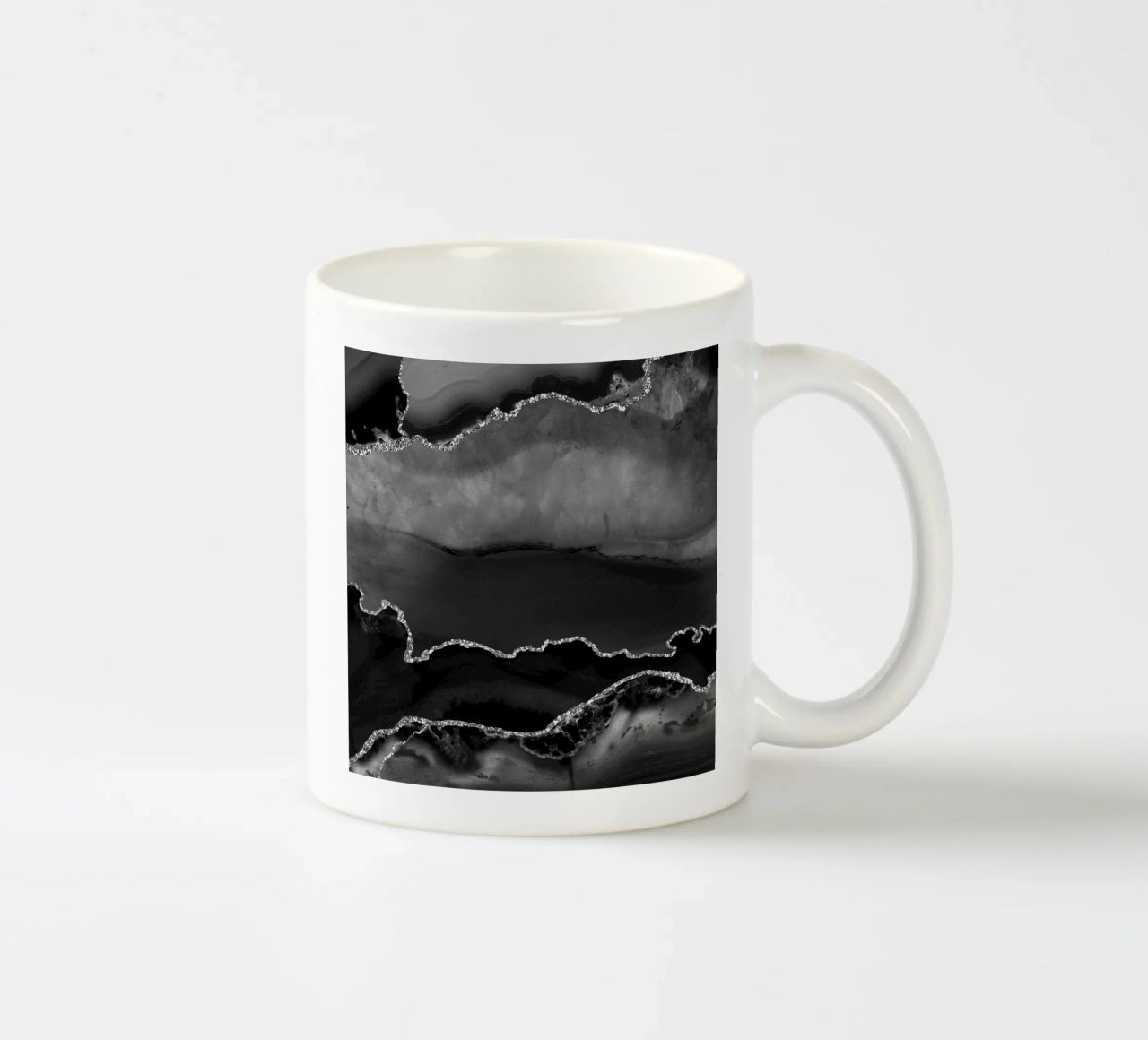 Agata nera e argento Texture 02 tazza in ceramica da Gemstone Textures