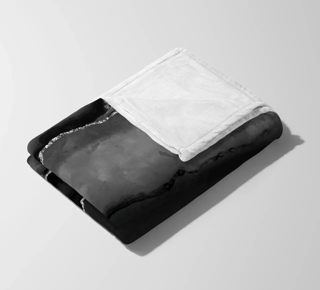 Schwarz & Silber Achat Struktur 02 Fleecedecke von Gemstone Textures