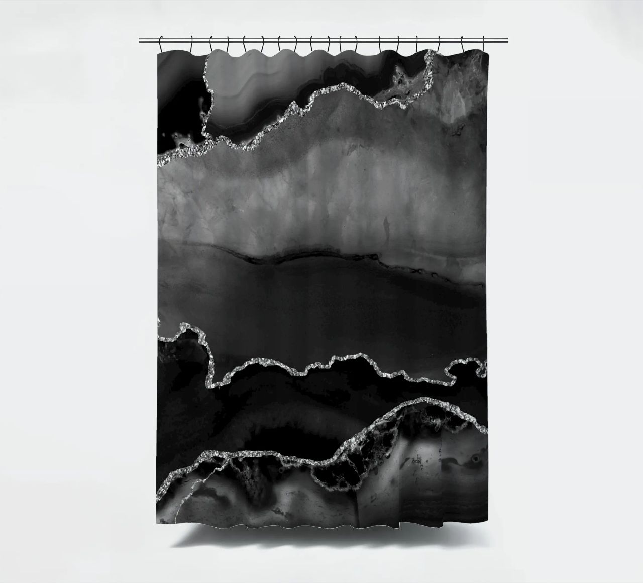 Agata nera e argento Texture 02 tenda da doccia da Gemstone Textures