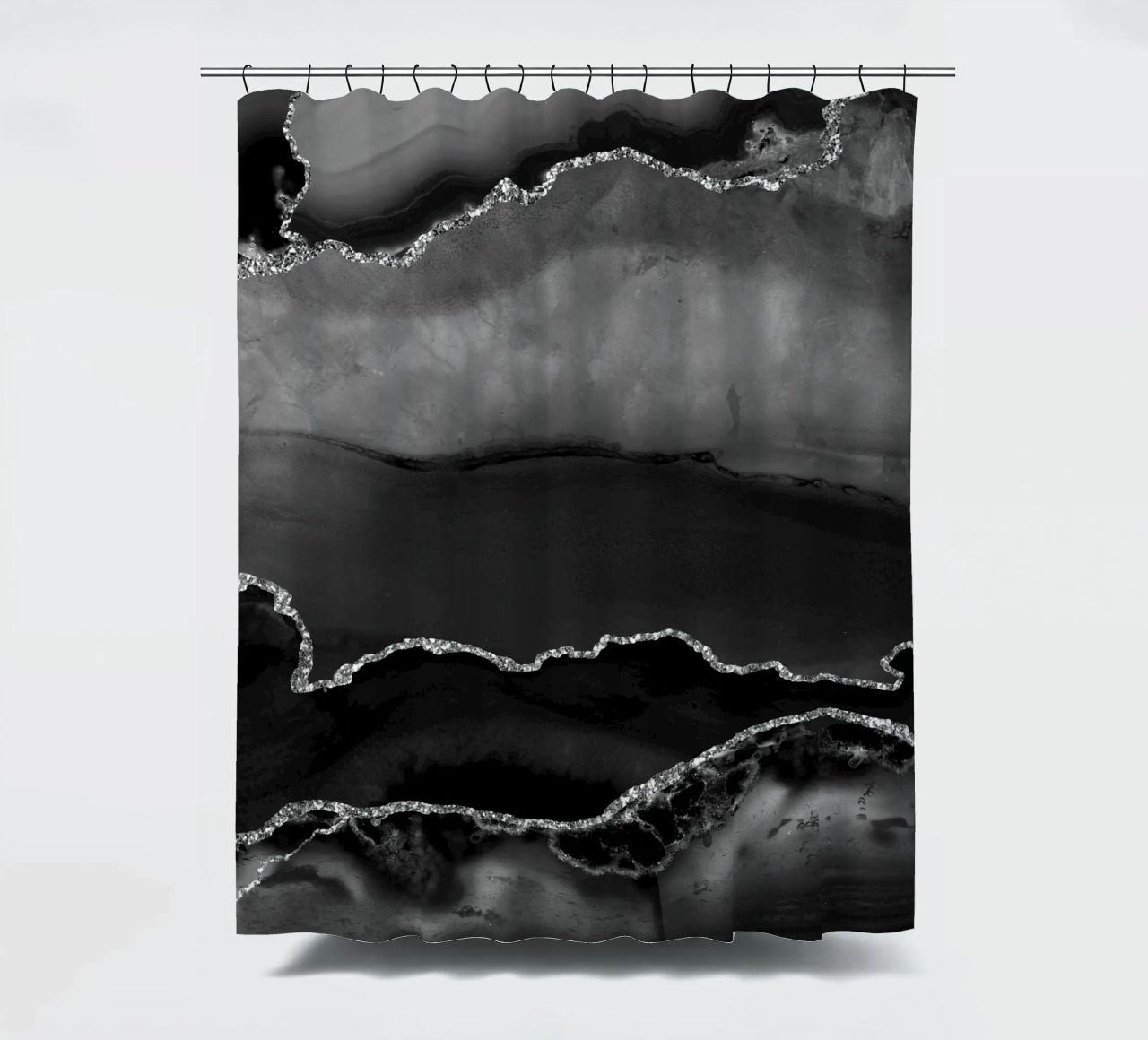 Agata nera e argento Texture 02 tenda da doccia da Gemstone Textures