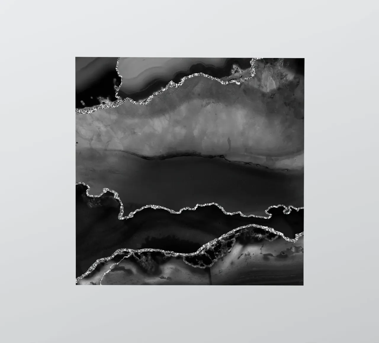 Schwarz & Silber Achat Struktur 02 Sticker von Gemstone Textures