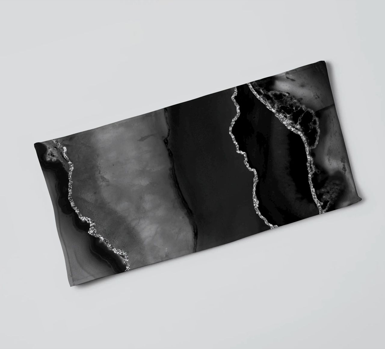 Agata nera e argento Texture 02 asciugamano da bagno da Gemstone Textures