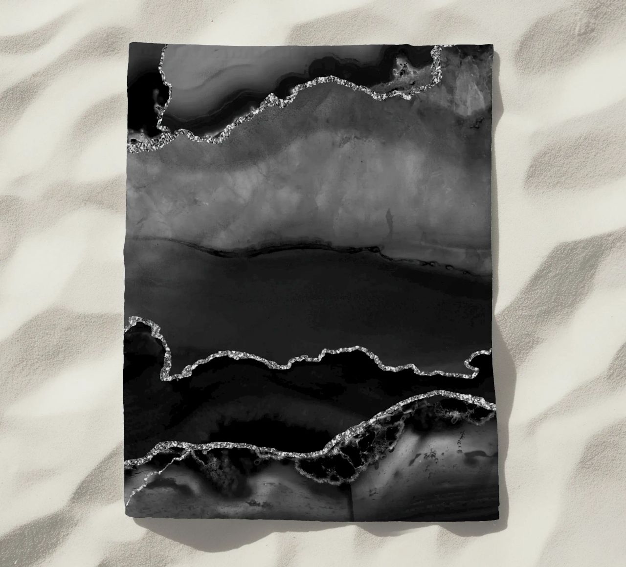 Agata nera e argento Texture 02 telo mare da Gemstone Textures