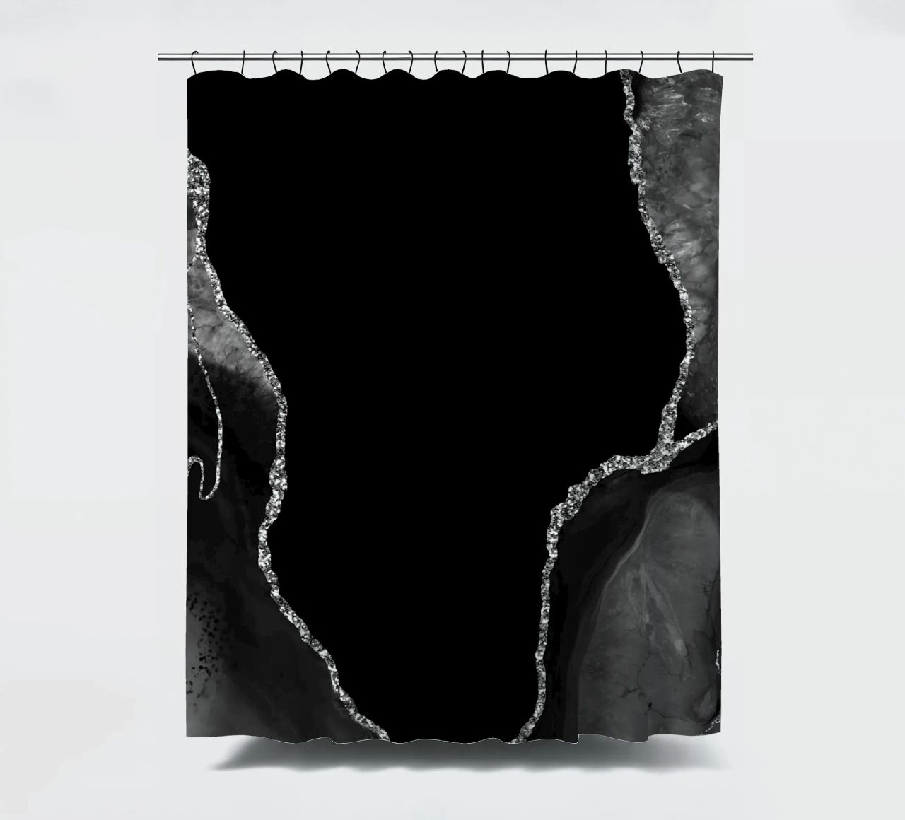 Agata nera e argento Texture 03 tenda da doccia da Gemstone Textures