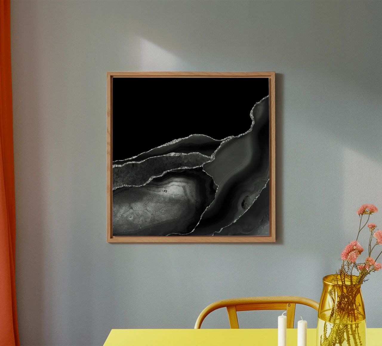 Texture agata nera e argento 04 alluminio dibond da Gemstone Textures