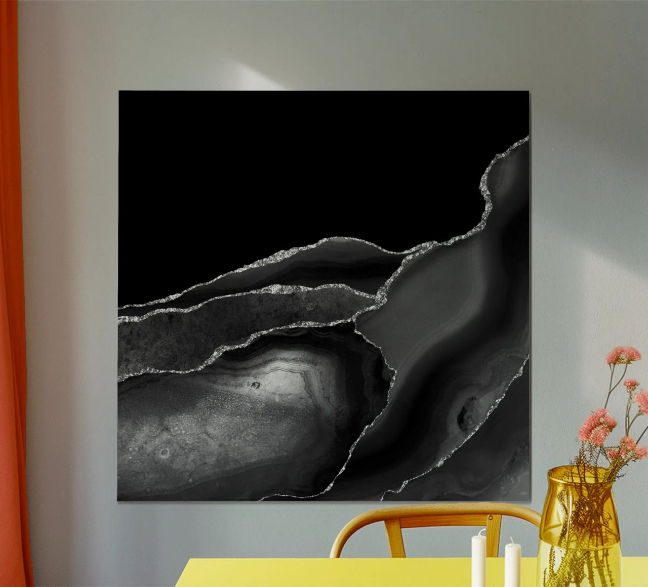 Texture agata nera e argento 04 poster da Gemstone Textures