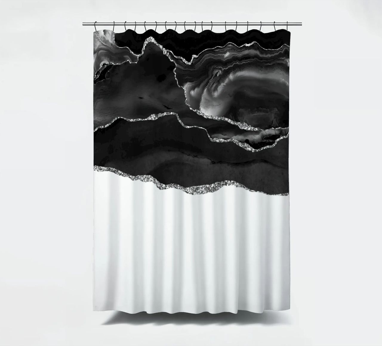Agata nera e argento Texture 05 tenda da doccia da Gemstone Textures
